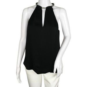The Kusumi Top Women's By Veronica Beard Collar Neck Keyhole Black Sz 2, 6, 12